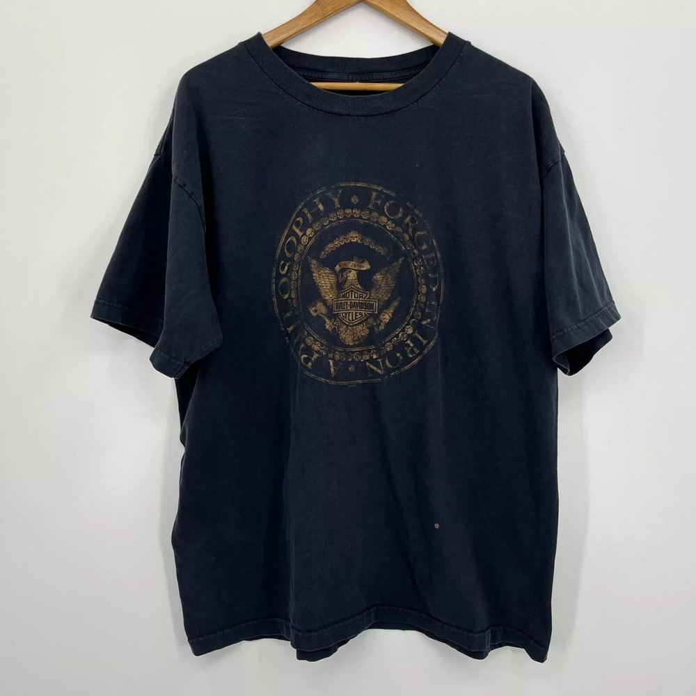 Harley Davidson Elk Grove Shop California Eagle Graphic T-Shirt Mens 2XL Black